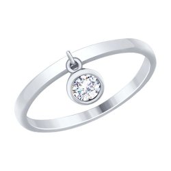 Кольцо из серебра с фианитом (Арт.94012526)