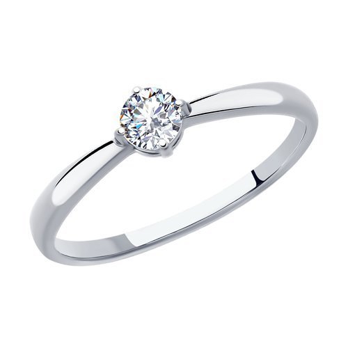 Кольцо из серебра с фианитом «Чистый блеск» Соколов (арт.94012840)