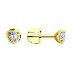 Серьги из желтого золота с фианитами (Арт.53-122-00743-1)