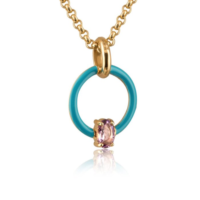 Ожерелье из золота с бриллиантом и ониксом Русские Самоцветы (Арт.95861)