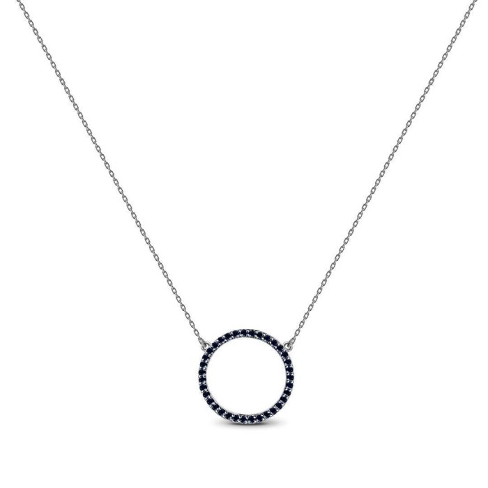 Ожерелье из золота с бриллиантом и ониксом Русские Самоцветы (Арт.95861)