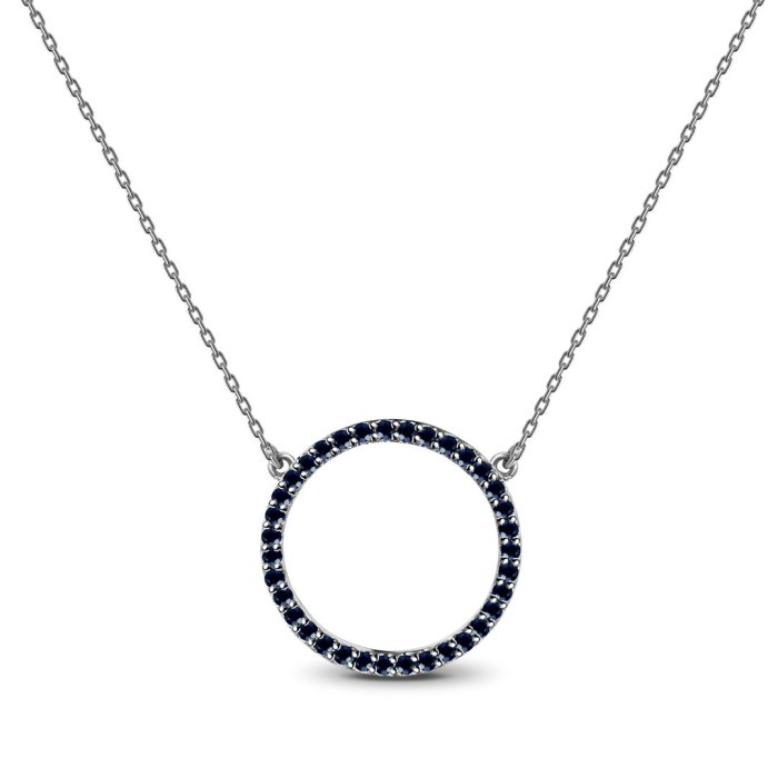 Ожерелье из золота с бриллиантом и ониксом Русские Самоцветы (Арт.95861)