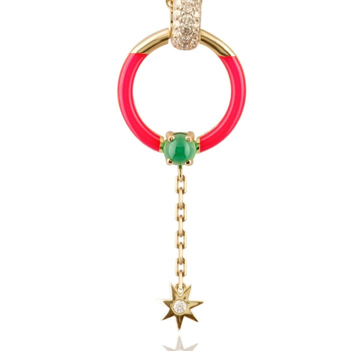 Ожерелье из золота с бриллиантом и ониксом Русские Самоцветы (Арт.95861)