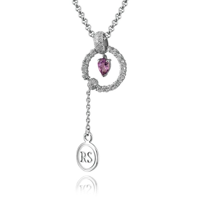 Ожерелье из золота с бриллиантом и ониксом Русские Самоцветы (Арт.95861)