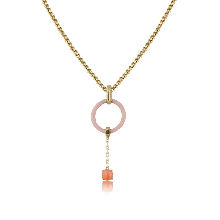 Ожерелье из золота с бриллиантом и ониксом Русские Самоцветы (Арт.95861)