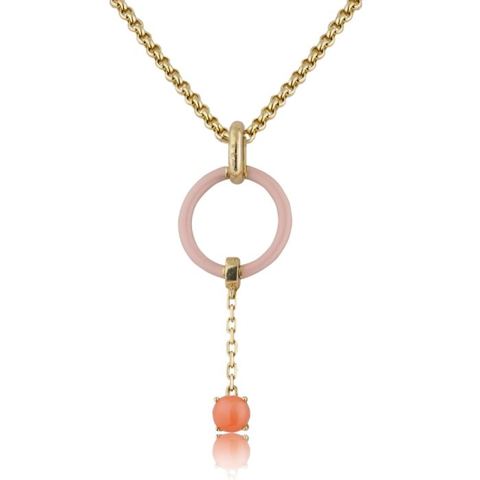 Ожерелье из золота с бриллиантом и ониксом Русские Самоцветы (Арт.95861)