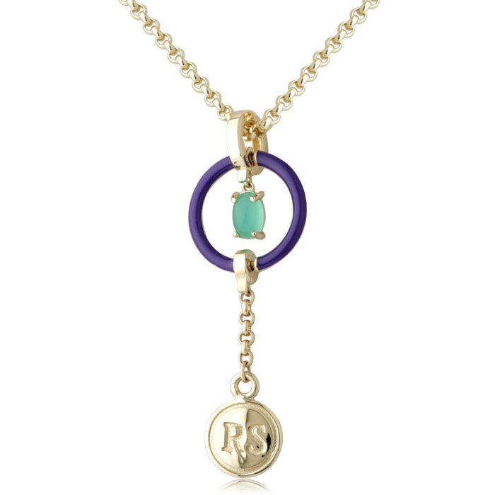 Ожерелье из золота с бриллиантом и ониксом Русские Самоцветы (Арт.95861)