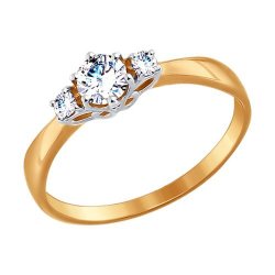 Кольцо из золота с фианитами (Арт.017493-4)