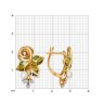 Серьги из золота с эмалью с бриллиантами и жемчугом (Арт.6029005)