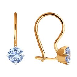 Серьги из золота с голубыми фианитами (Арт.026948)