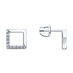 Серьги из серебра с фианитами (Арт.94023039)