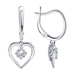 Серьги из серебра с фианитами (Арт.94024439)