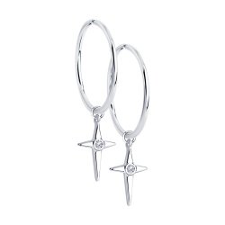 Серьги из серебра с фианитами (Арт.94024825)
