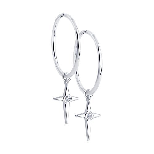 Серьги из серебра с фианитами (Арт.94024825)