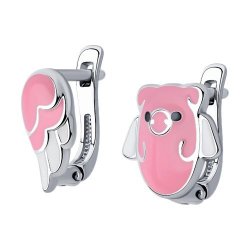 Серьги из серебра с эмалью (Арт.94025650)