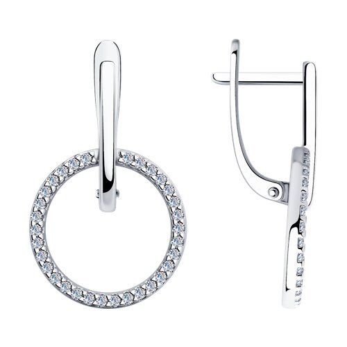 Серьги из серебра с фианитами (Арт.94025875)