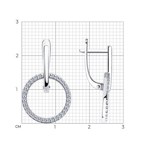 Серьги из серебра с фианитами (Арт.94025875)