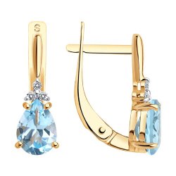 Серьги золотые пробы 585 с топазом (Арт.72-00033)