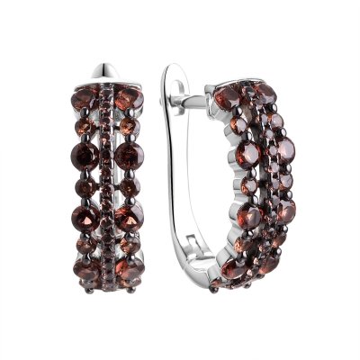 Серьги из серебра с фианитом (Арт.cz-e00640-x-wb-x-x-db)