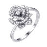 Кольцо серебряное с фианитами «Flower Rose» Fresh Jewelry (арт.CZ-R02032-X-W-W-X-W)