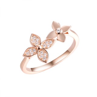Кольцо с фианитами «Lace Blossom» серебро 925 Fresh Jewelry (арт.CZ-R04037-X-G-X-X-W)