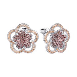 Серьги из серебра с фианитом (Арт.mp-e03294-x-w-db-x-dch)