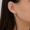 Серьги из золоченого серебра с фианитами и эмалью «Груша желаний» Соколов (арт.02276)