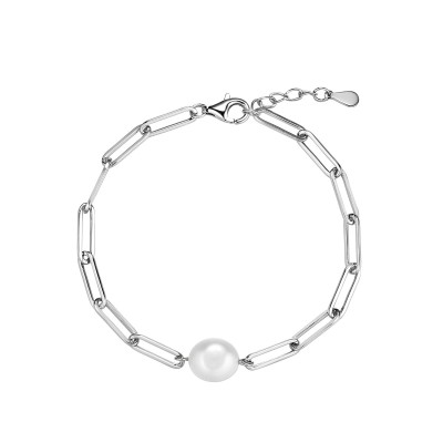 Браслет серебряный с жемчугом «Baroque Pearl Fresh» Fresh Jewelry (арт.PI-B442-12-X-W-PN-X-X)