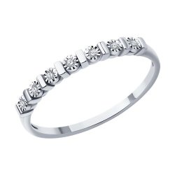 Кольцо из белого золота с бриллиантами (Арт.1012407-3)