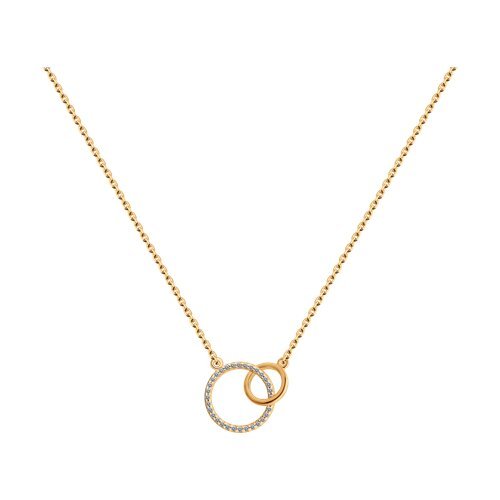 Колье из золочёного серебра с фианитами «Связь миров» Соколов (арт.93070130)