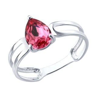 Кольцо из серебра с кристаллом «Яркое Сердце» Соколов (арт.94-110-00244-1)