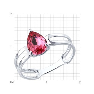 Кольцо из серебра с кристаллом «Яркое Сердце» Соколов (арт.94-110-00244-1)