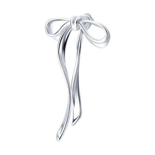 Серьги серебряные без вставок "Воздушный Бант" Соколов (арт.940127000611)