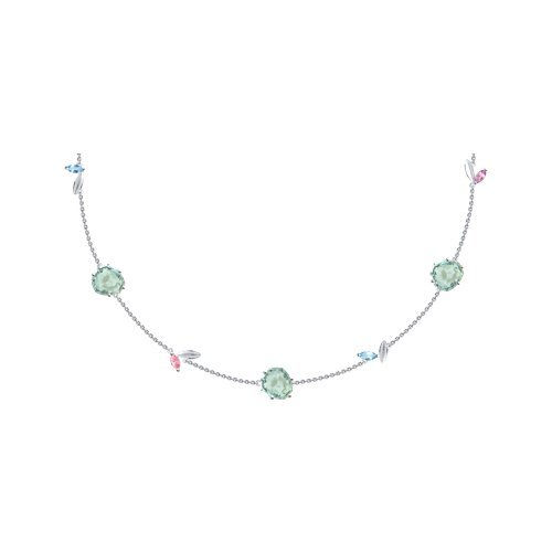 Колье золотое пробы 585 с миксом камней (Арт.770269-3)