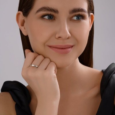 Кольцо из белого золота с бриллиантом «Сияние чувства» SOKOLOV (арт.1012734-3)