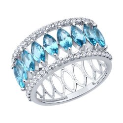 Кольцо из серебра с ситаллами (Арт.94-310-02192-1)