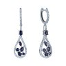 Серьги из белого золота с бриллиантом и сапфиром (Арт.kt0141m-ws_sr_sa_wg)