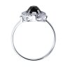 Кольцо из серебра с чёрным агатом и фианитами (Арт.92011798)