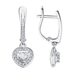Серьги из белого золота с бриллиантами (Арт.9020063)