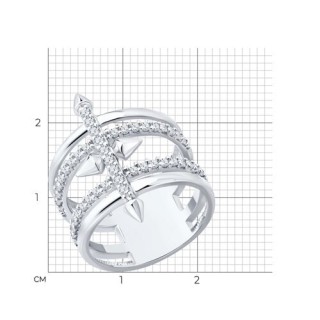 Кольцо из серебра с фианитами «Стрела сияния» SOKOLOV (арт.94014653)