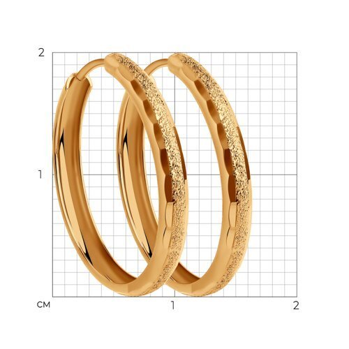 Серьги конго из золота с алмазной гранью (Арт.140107)