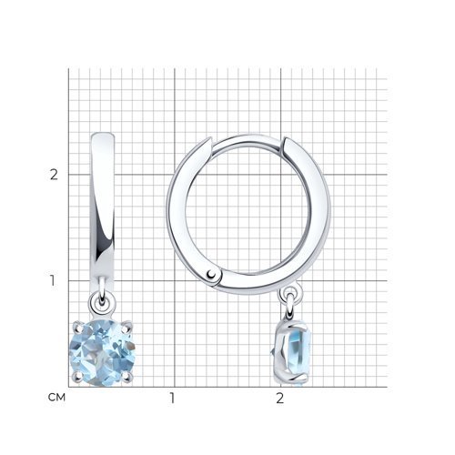 Серьги из серебра с топазами (Арт.92022391)