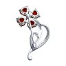 Брошь из серебра с гранатами и фианитами (Арт.92040083)
