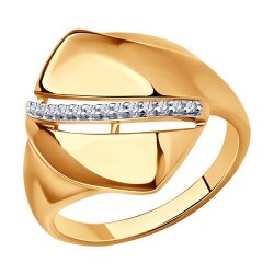 Кольцо из золочёного серебра с фианитами (Арт.93-110-00678-1)