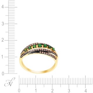 Кольцо из золота с бриллиантом и изумрудом (Арт.r49142a5s14yb003_ko_dn_dn_em_yg)