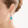 Серьги из белого золота с бирюзой и бриллиантом (Арт.re6984_sr_dn_ps_sa_gr_tq_wg)