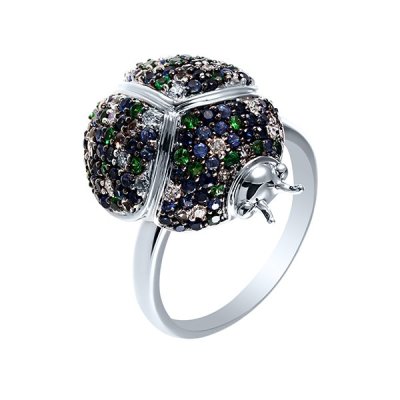 Кольцо из белого золота с бриллиантом и рубином (Арт.rr11859_ru_sm_bt_tv_wg)