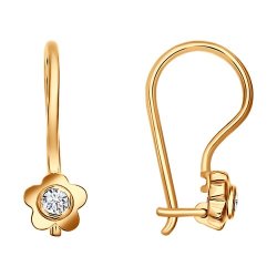 Серьги из золочёного серебра с фианитами (Арт.93020443)