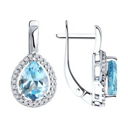 Серьги из серебра с топазами и фианитами (Арт.94-320-02047-1)