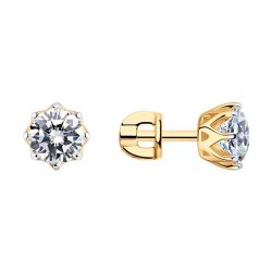 Серьги из золочёного серебра с фианитами (Арт.93022375)